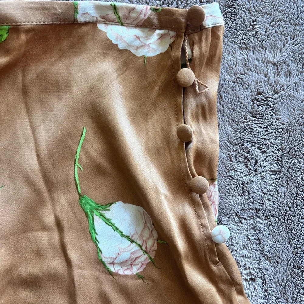 Maeve Anthropologie shorts Floral  Brown Caramel Size 4 - Picture 3 of 5